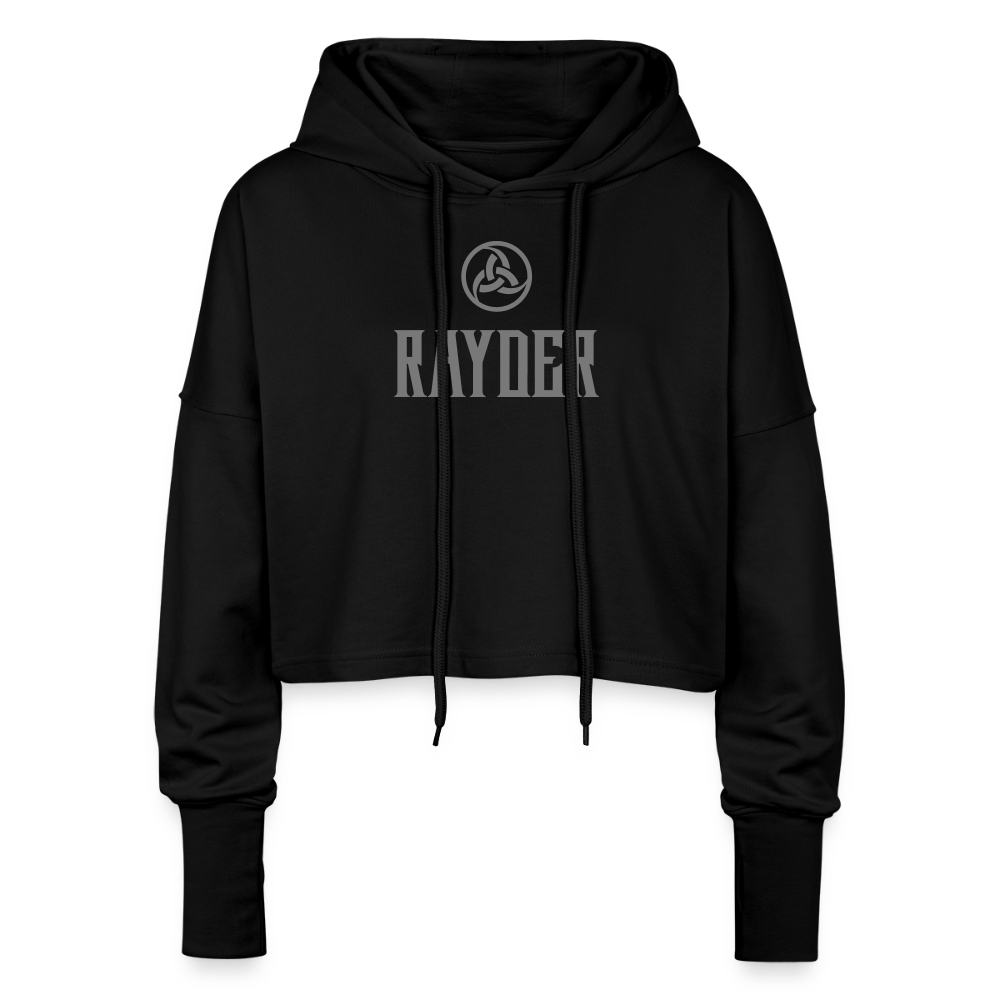 Valknut Cropped Women’s Hoodie - black
