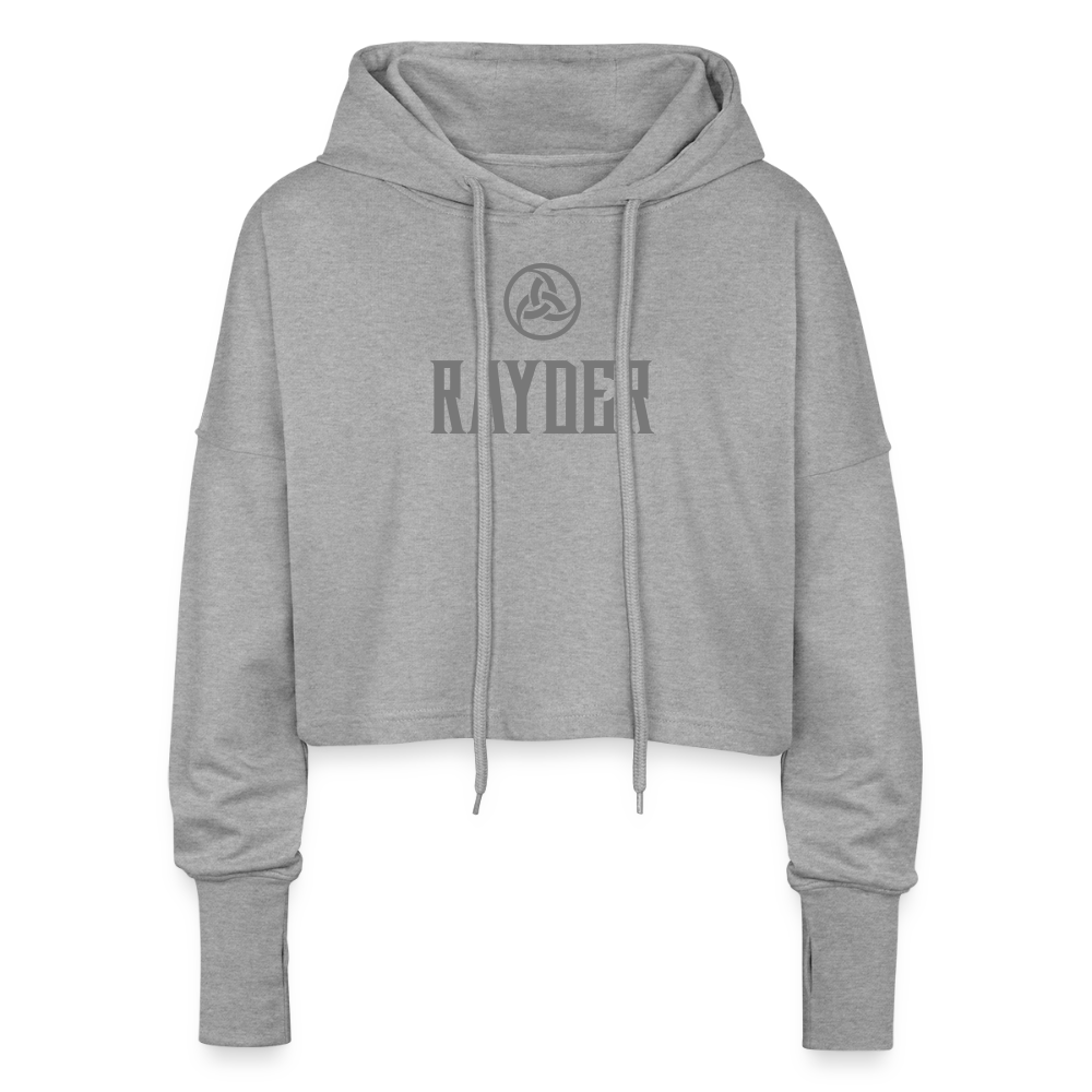 Valknut Cropped Women’s Hoodie - heather grey