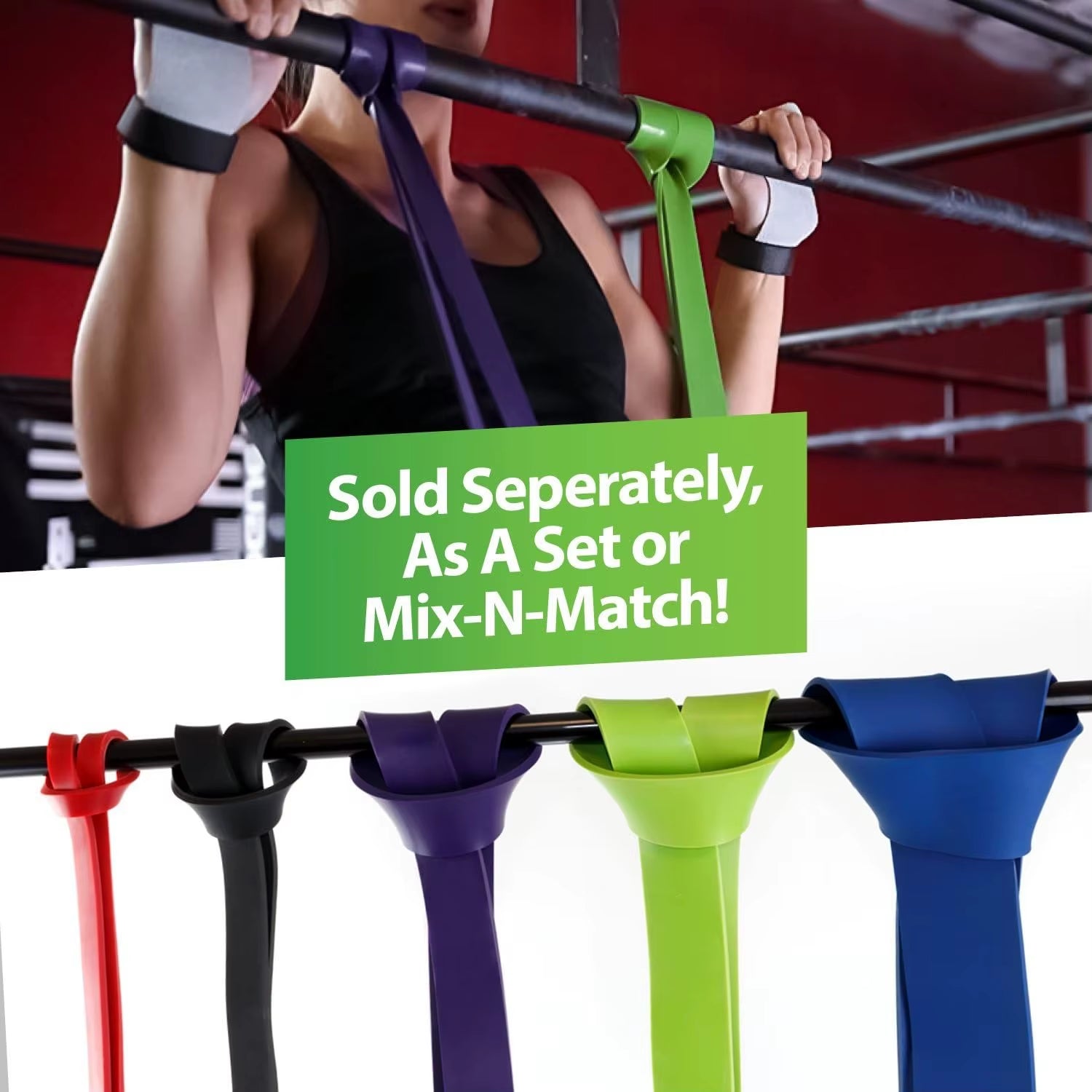 Pull up Assist Band - Stretch Resistance Band - Mobility Band - Powerlifting Bands - Extra Durable Pull-Up 5 Band Set